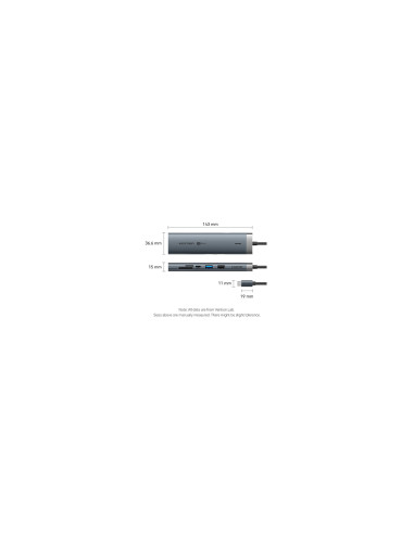 Vention TGVHB hub de interfaz USB Tipo C 5000 Mbit/s Gris