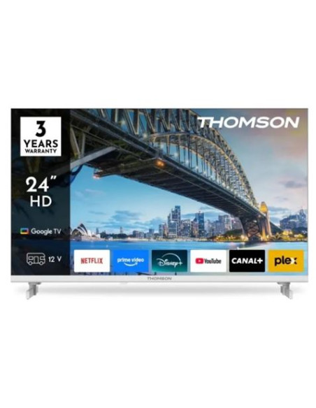 TELEVISOR BLANCO QLED HD 24\" | WIFI | BLUETOOTH | SMART TV | 12V THOMSON