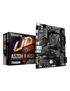 GIGABYTE A520M H ARGB Placa Base – Compatible con CPUs AMD Ryzen