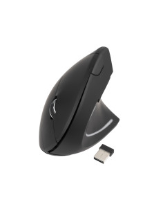 TooQ Ratón Inalámbrico Ergonómico Vertical 3200 DPI, 6 botones, Negro
