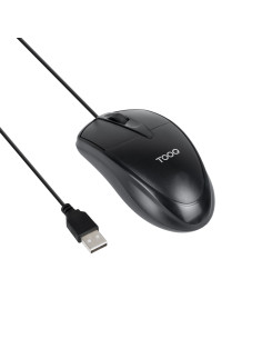 TooQ Ratón óptico con cable USB, 1000 DPI