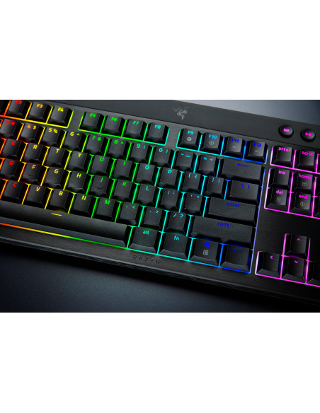 Razer BlackWidow V4 Low-Profile HyperSpeed teclado Juego USB + RF Wireless + Bluetooth QWERTY Internacional de EE.UU. Negro
