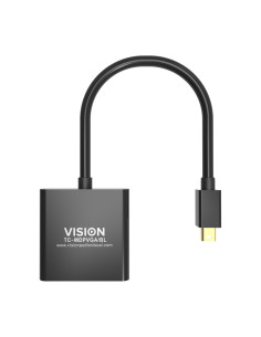 Vision TC-MDPVGA/BL adaptador de cable de vídeo Mini DisplayPort VGA (D-Sub) Negro
