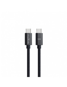 CABLE TRENZADO TIPO C A TIPO C 100W 2M NEGRO MAXLIFE