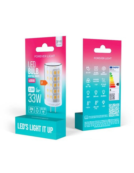 BOMBILLA LED G4 3.5W 12V 370 LUMEN LUZ BLANCA FOREVER