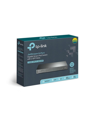 SWITCH TP-LINK GIGABIT 8 PUERTOS POE + 2 SFP TL-SG2210P