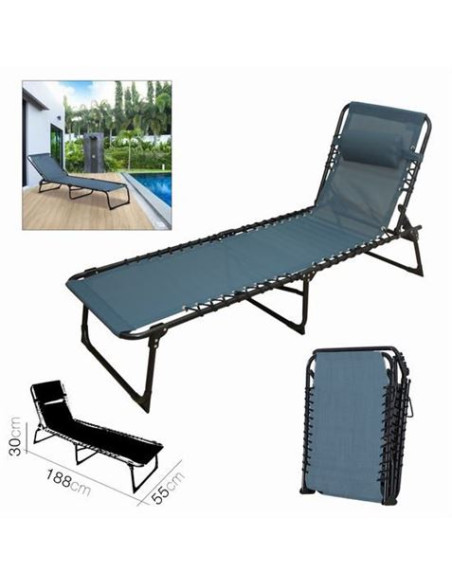 TUMBONA AZUL OSCURA PLEGABLE 188X55X30