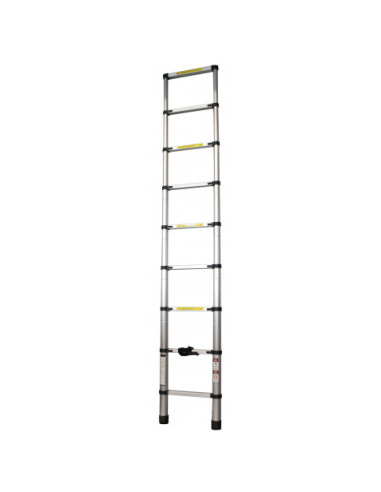 ESCALERA EXTENSIBLE ALUMINIO 8 PELDAÑOS 2.6 METROS MADER