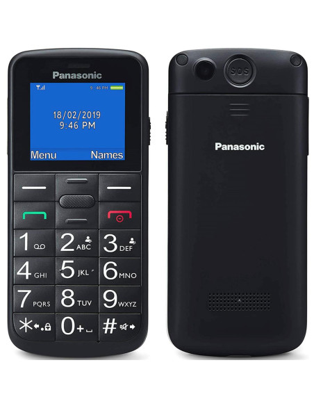 Panasonic KX-TU110 EXB Móvil para Mayores Botón SOS 1.77" DS Negro