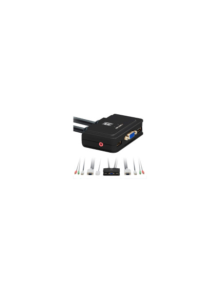 CONMUTADOR AUTOMATICO LEVEL ONE V/T/M 1A2 CPUS USB CON AUDIO CABLES