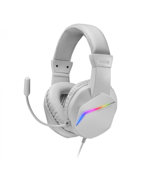 Mars Gaming MH122 Blanco, Cascos Gaming FRGB Over Ear con Micrófono,