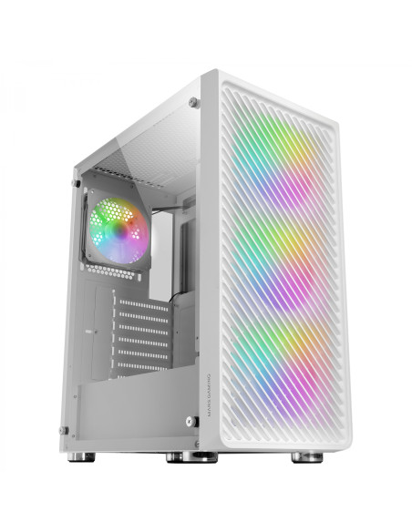 Mars Gaming MC-F Blanco, Semitorre Gaming ATX, Ventana Completa