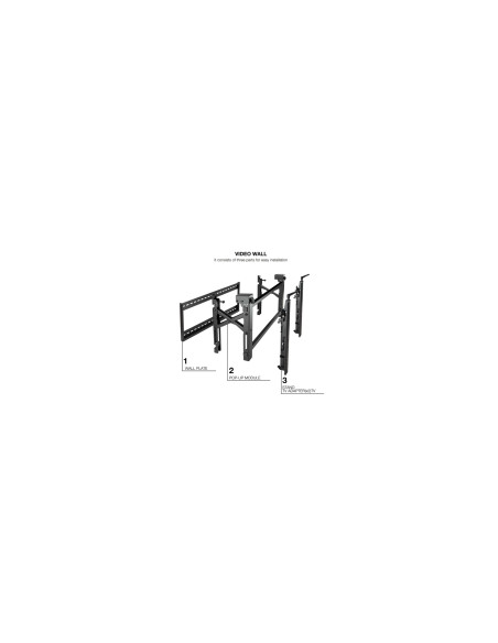 TooQ Soporte Video Wall de Pared para Pantalla 45”- 70”, Negro