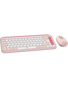 TECLADO + RATON LOGITECH POP ICON WIRELESS ROSE/WHITE