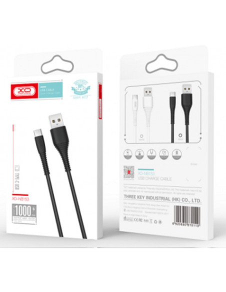CABLE NB156 SILICONA USB - LIGHTNING | 2.4A | 1 MTR | NEGRO XO