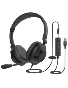 Axtel AXH-ONEUCD-35 auricular y casco Auriculares Alámbrico Diadema Oficina/Centro de llamadas USB tipo A Negro