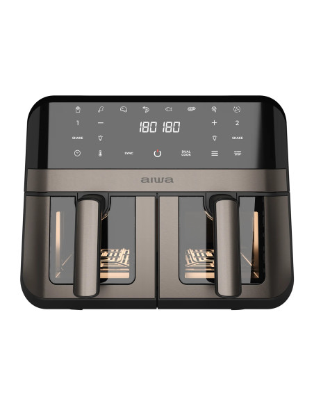 Aiwa AFR-9000 Doble 9 L Independiente 2400 W Freidora de aire caliente Negro
