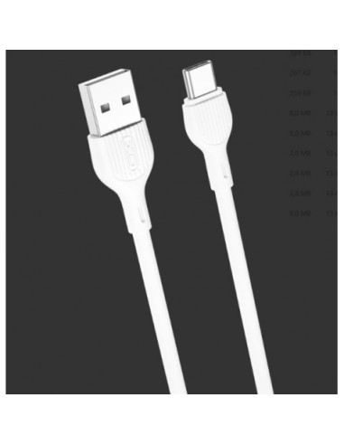CABLE 2.1A USB A TIPO C 2 METROS BLANCO NB200 XO