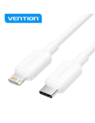 CABLE USB C A LIGHTNING | 3A | 1MTR BLANCO VENTION