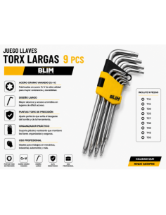 JUEGO LLAVES TORX LARGAS 9 PCS BLIM