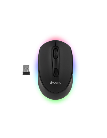 Ratón NGS SMOG-RB Ambidextro RF inalámbrica + Bluetooth Í“ptico 2400