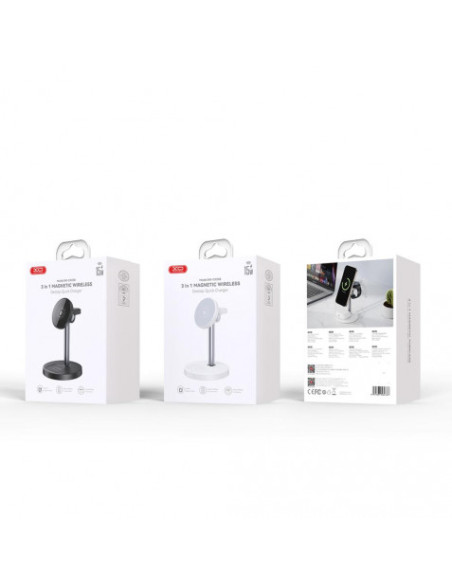 CARGADOR INALAMBRICO MAGNETICO 3 EN 1 CX038 NEGRO XO