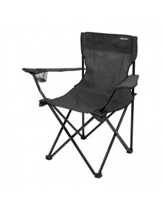 SILLA PLEGABLE DE CAMPING CON POSAVASOS GRIS OSCURO SUNGARDEN