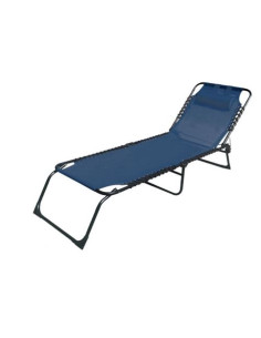 TUMBONA PLEGABLE CON ALMOHADA AZUL PETROLEO