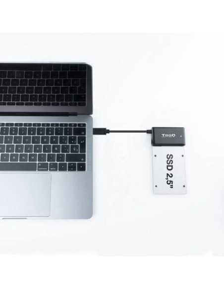 ADAPTADOR USB 3.0 USB-C TOOQ DISCO DURO SATA 2.5/3.5 ALIMENTADOR BLACK