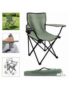 SILLA CAMPING PLEGABLE 52X52X90CM CAQUI
