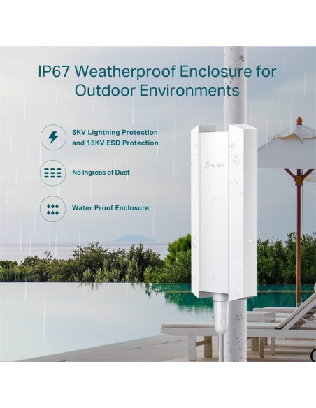 ACCESS POINT TP-LINK EAP610-OUTDOOR AX1800 DUAL BAND WI-FI 6 EXTERIOR POE
