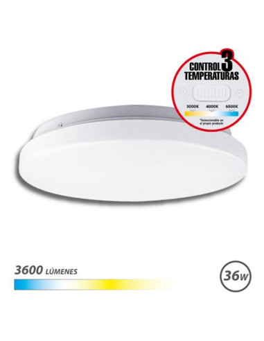 APLIQUE LED TECHO REDONDO 36W | 3600LM | SELECTOR 3 TEMPERATURAS ELBAT