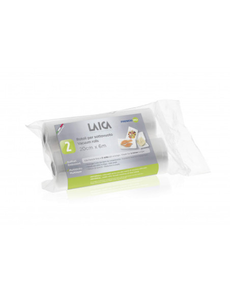 PACK 2 ROLLO PARA ENVASAR AL VACIO 20CM X 600CM LAICA