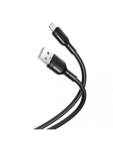 CABLE NB212 SILICONA USB - LIGHTNING | 2.1A | 1 MTR | NEGRO XO