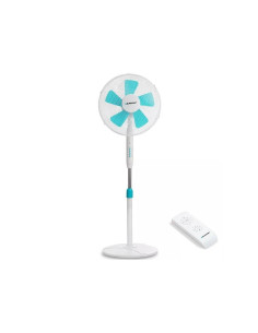 Blaupunkt BP2010 Ventilador Pie 5 Aspas 45W con Mando y Temporizador Blanco