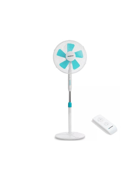 Blaupunkt BP2010 Ventilador Pie 5 Aspas 45W con Mando y Temporizador Blanco