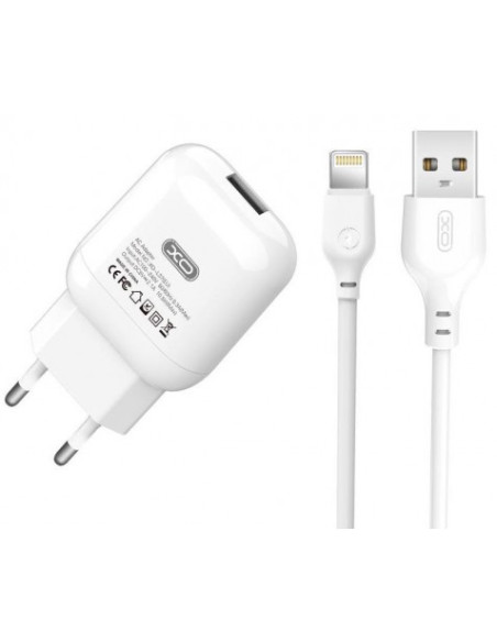 PACK CARGADOR CORRIENTE L37 2.1A + CABLE LIGHTNING XO