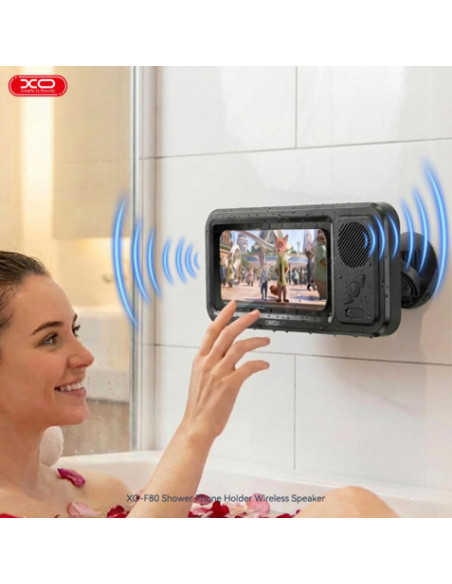 SOPORTE CON ALTAVOZ IMPERMEABLE PARA LA DUCHA