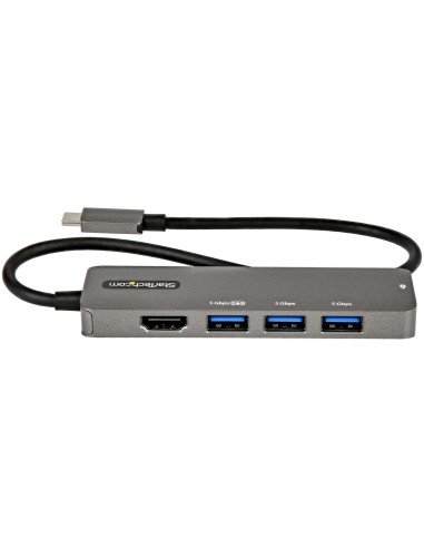 StarTech.com Hub usb 3.2 gen 1 tipo-c 4puertos negro gris