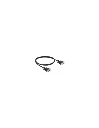 DeLOCK 86578 cable de serie Negro 1 m RS-232 Sub-D9
