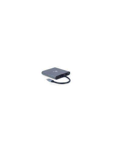 Gembird A-CM-COMBO6-01 hub de interfaz USB 3.2 Gen 1 (3.1 Gen 1) Type-C 5000 Mbit/s Gris