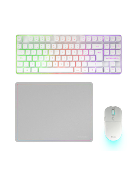 Mars Gaming MCPWTKLWES teclado Ratón incluido Juego RF inalámbrica +