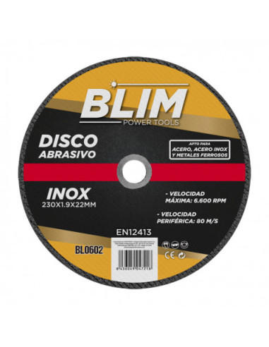 DISCO ABRASIVO INOX 230X1.9X22MM BLIM