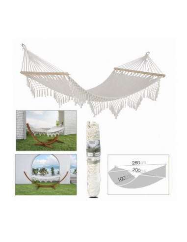 HAMACA DE MACRAME BLANCO 100X200