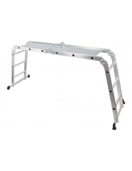 ESCALERA ALUMINIO ARTICULADA 3X4 PLATAFORMA MADER