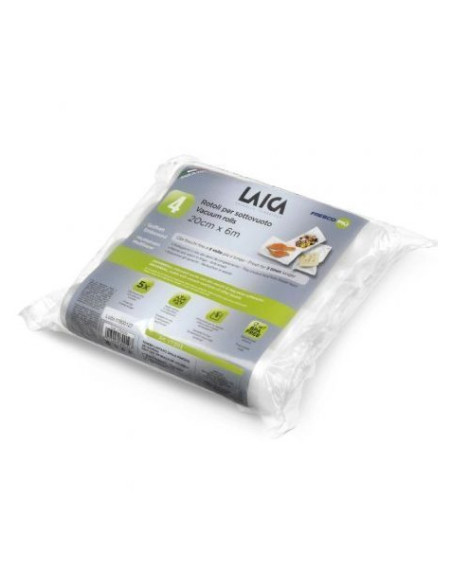 PACK 4 ROLLO PARA ENVASAR AL VACIO 20CM X 600CM LAICA