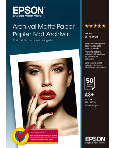 Papel Epson Archival Matte Paper, DIN A3+, 189 g/m², 50 hojas