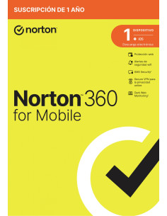 NortonLifeLock 360 Mobile Seguridad de antivirus Base Portugués 1