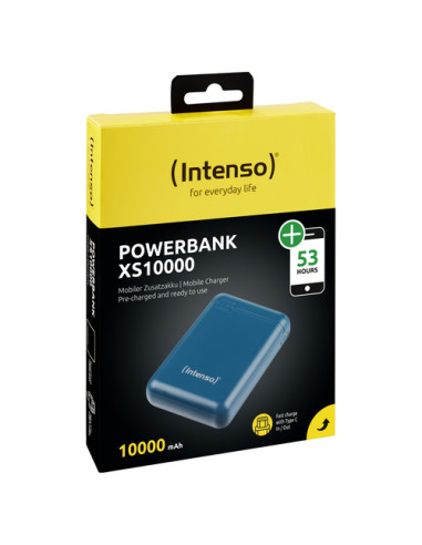 BATERIA EXTERNA INTENSO XS10000 POLIMERO DE LITIO 10000 mAh , POWERBANK Color petróleo