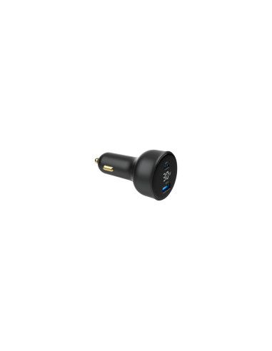 Gembird TA-UC-AC2PD30LCD-CAR-01 cargador de dispositivo móvil Universal Negro Encendedor de cigarrillos Carga rápida Auto